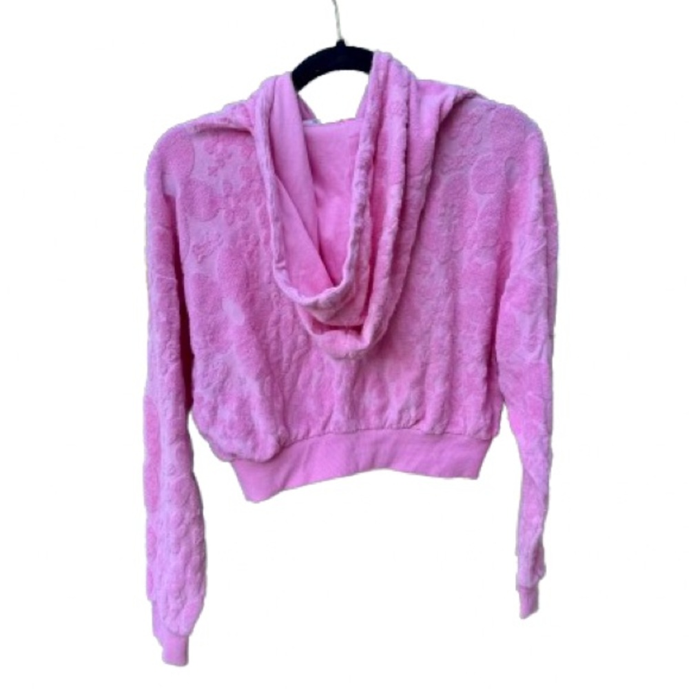 Barbie™ Pink Floral Cropped Zip-Up Hoodie - Picture 7 of 14